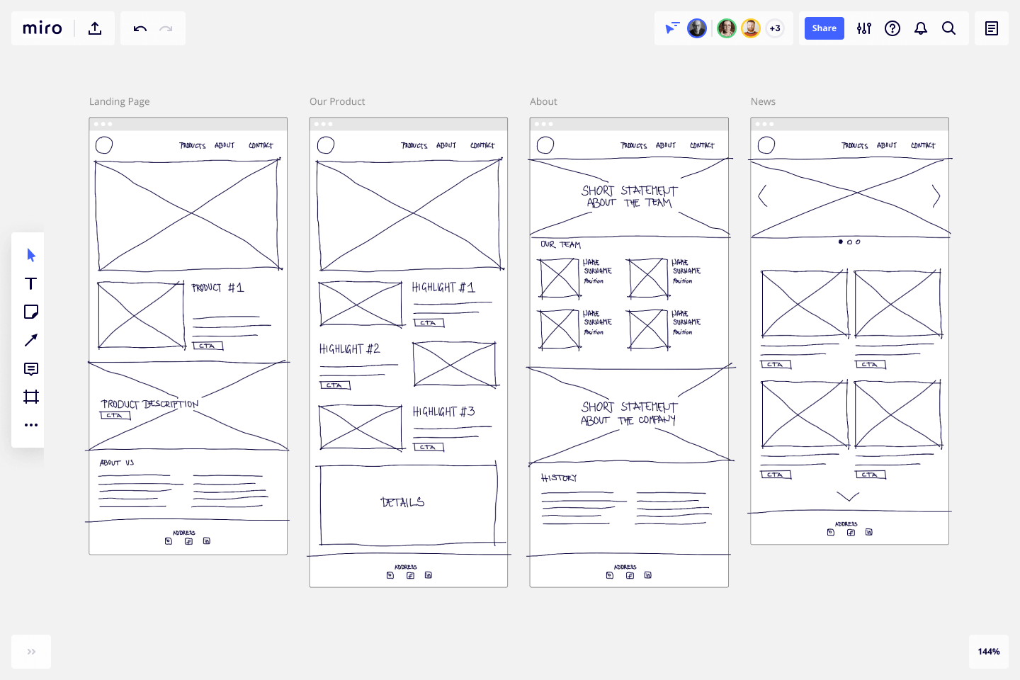 low-fidelity wireframe